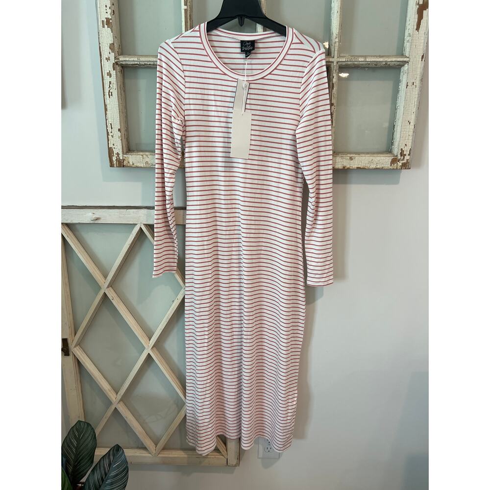 NWT Oak & Trellis size XL long stretch knit striped dress